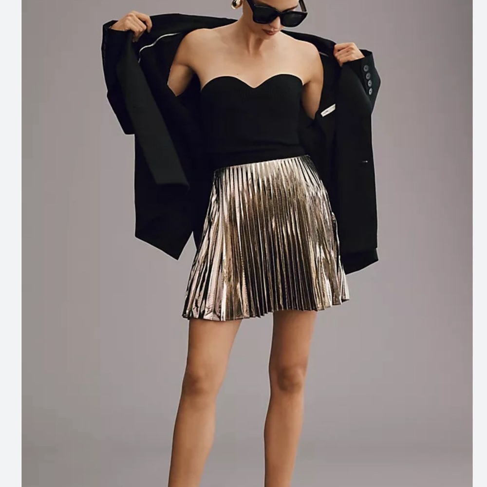 Box pleat metallic mini